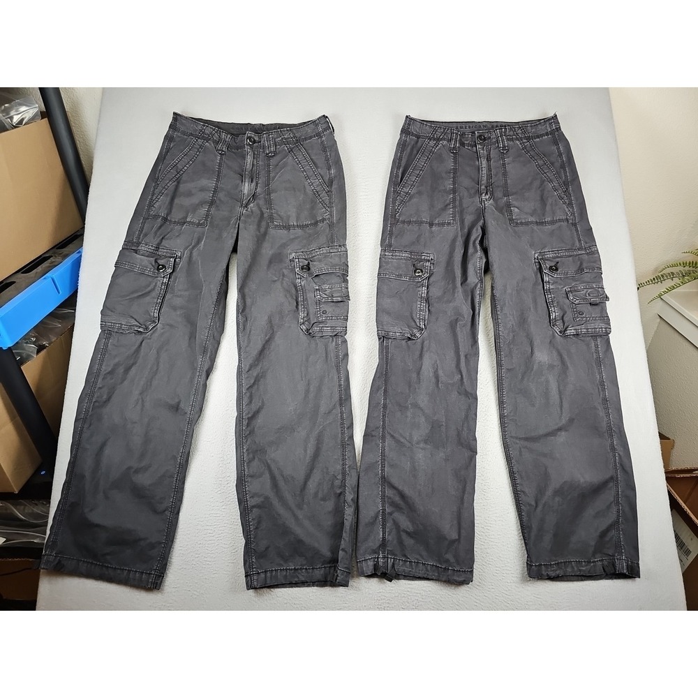 2 Pairs American Eagle Baggy Jogger Cargo Pants Women's Size 6 28x29 Black